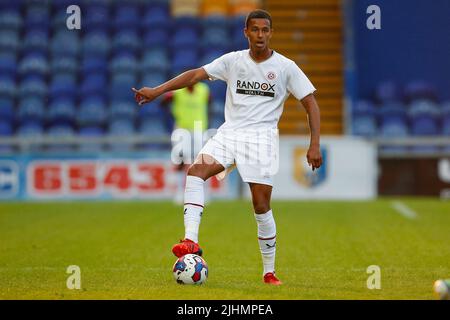 Mansfield, Großbritannien. 19.. Juli 2022. Kyron Gordon #34 von Sheffield United in Mansfield, Vereinigtes Königreich am 7/19/2022. (Foto von Ben Early/News Images/Sipa USA) Quelle: SIPA USA/Alamy Live News Stockfoto