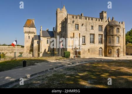 Das Schloss von Creully im Département Calvados in Frankreich Stockfoto