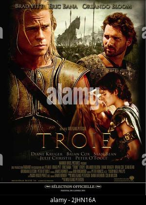 BRAD PITT, ERIC BANA, DIANE KRUGER, ORLANDO BLOOM FILMPOSTER, TROY, 2004 Stockfoto