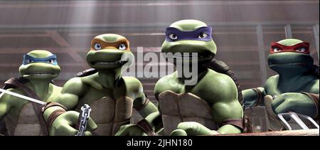 LEONARDO, Michelangelo, Donatello, RAPHAEL, TMNT, 2007 Stockfoto