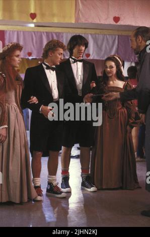 KIMBERLEY KATES, ALEX WINTER, DIANE FRANKLIN, Keanu Reeves, George Carlin, Bill und TED'S AUSGEZEICHNETEN ABENTEUER, 1989 Stockfoto