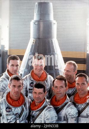 SCOTT GLENN, FRED WARD, Lance Henriksen, CHARLES FRANK, SCOTT PAULIN, Dennis Quaid, ED Harris, das rechte Material, 1983 Stockfoto