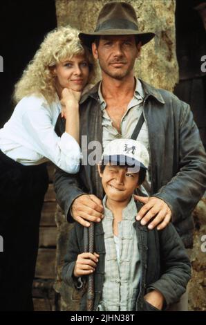 KATE CAPSHAW, Harrison Ford, JONATHAN KE QUAN, INDIANA JONES UND DER TEMPEL DES TODES, 1984 Stockfoto
