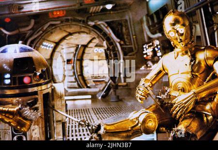 KENNY BAKER, Anthony Daniels, Star Wars: Episode V - Das Imperium schlägt zurück, 1980 Stockfoto