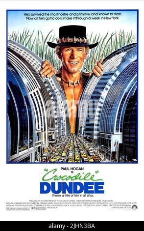 PAUL HOGAN POSTER, KROKODIL DUNDEE, 1986 Stockfoto