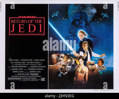 MARK HAMILL, Harrison Ford, Carrie Fisher, Billy Dee Williams, Plakat, Star Wars: Episode VI - Die Rückkehr der Jedi-Ritter, 1983 Stockfoto