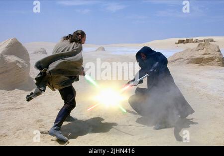 LIAM NEESON, Ray Park, Star Wars: Episode I - Die Dunkle Bedrohung, 1999 Stockfoto