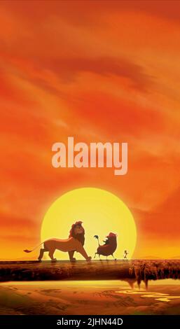 SIMBA, Timon und Pumbaa, DER KÖNIG DER LÖWEN, 1994 Stockfoto