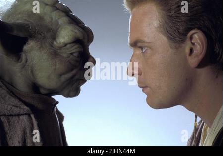 YODA, EWAN MCGREGOR, Star Wars: Episode I - Die Dunkle Bedrohung, 1999 Stockfoto
