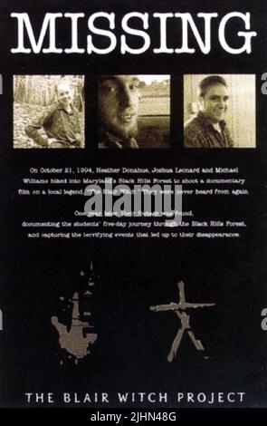 Film Poster, die Blair Witch Project, 1999 Stockfoto