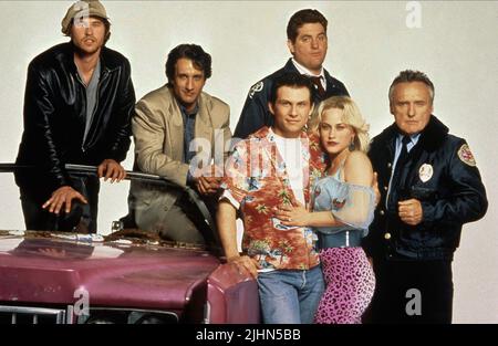 VAL KILMER, BRONSON PINCHOT, CHRIS PENN, CHRISTIAN SLATER, Patricia Arquette, Dennis Hopper, True Romance, 1993 Stockfoto