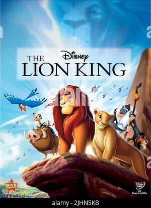 ZAZU, SIMBA, NALA, RAFIKI, Timon und Pumbaa, Narbe, Plakat, KÖNIG DER LÖWEN, 1994 Stockfoto