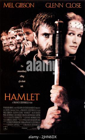 PAUL SCOFIELD, Ian Holm, Alan Bates, Helena Bonham Carter, MEL GIBSON, Glenn Close, Plakat, Weiler, 1990 Stockfoto