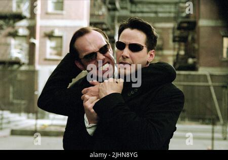 HUGO WEAVING, Keanu Reeves, DER MATRIX RELOADED, 2003 Stockfoto