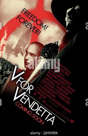 HUGO WEAVING, NATALIE PORTMAN, Plakat, V wie Vendetta, 2005 Stockfoto