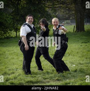 NICK FROST, Edgar Wright, Simon Pegg, HOT FUZZ, 2007 Stockfoto