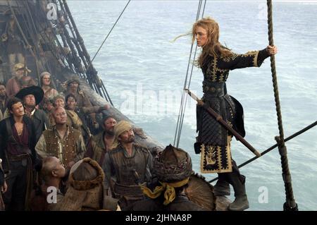 ORLANDO BLOOM, Geoffrey Rush, Keira Knightley, PIRATEN DER KARIBISCHEN MEERE: AM ENDE DER WELT, 2007 Stockfoto