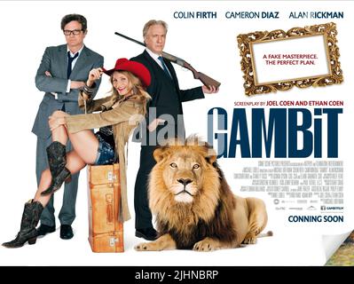 COLIN FIRTH, CAMERON DIAZ, Alan Rickman, Plakat, GAMBIT, 2012 Stockfoto