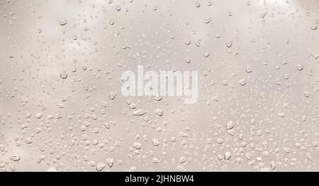 Wassertropfen auf die Glasscheibe Stockfoto