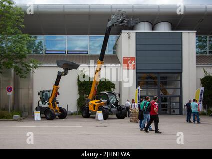 München, Deutschland. 31.. Mai 2022. Liebherr auf der IFAT München am 31.. Mai 2022 in München. Die IFAT ist die Weltleitmesse für Wasser-, Abwasser-, Abfall- und Rohstoffwirtschaft und findet vom 30. Mai bis 3. Juni 2022 statt. (Foto: Alexander Pohl/Sipa USA) Quelle: SIPA USA/Alamy Live News Stockfoto