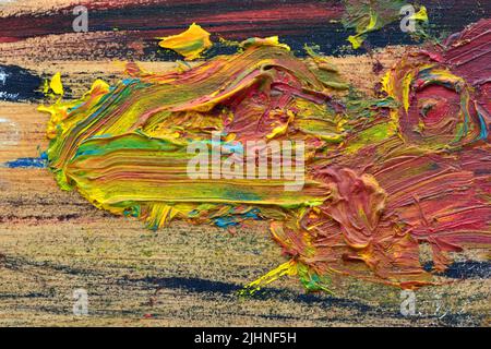 Alle de los colores de una paleta de pintura al oleo Stockfoto