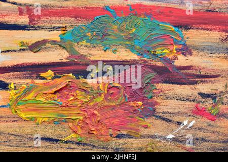 Alle de los colores de una paleta de pintura al oleo Stockfoto