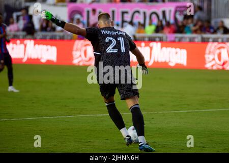 Fort Lauderdale, FL, USA. 19.. Juli 2022. 21 Nick Marsman G Inter Miami CF beim internationalen Freundschaftsspiel zwischen Inter Miami CF und FC Barcelona im DRV Pink Stadium in Florida, USA. Kredit: Yaroslav Sabitov/YES Market Media/Alamy Live Nachrichten Stockfoto