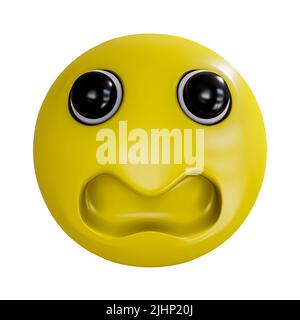 Emoji isoliert auf weißem Hintergrund 3D Abbildung Stockfoto