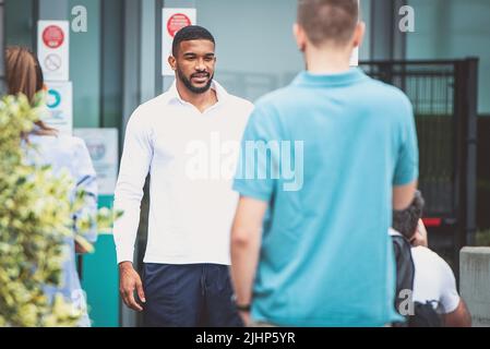 Juventus FC Neuzugang Gleison Bremer kommt bei der J Medical an, um seinen Wechsel vom FC Turin zum FC Juventus am 20. Juli 2022 in Turin, Italien, abzuschließen. Stockfoto