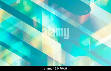 Abstraktes Design mit geometrischen Formen - trendy Orange und blau gradient - Stock Illustration Stockfoto