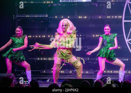 AUSTIN, TX - 19. JULI: Laganja Estranja spielt auf der Bühne während RuPauls Drag Race Werq The World Tour 2022 bei ACL Live am 19. Juli 2022 in Austin, Texas.(Foto: Maggie Boyd/SipaUSA) Quelle: SIPA USA/Alamy Live News Stockfoto