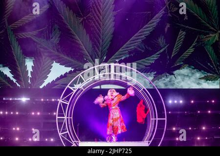 AUSTIN, TX - 19. JULI: Laganja Estranja spielt auf der Bühne während RuPauls Drag Race Werq The World Tour 2022 bei ACL Live am 19. Juli 2022 in Austin, Texas.(Foto: Maggie Boyd/SipaUSA) Quelle: SIPA USA/Alamy Live News Stockfoto