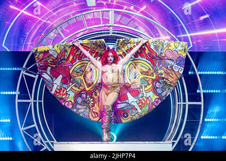 AUSTIN, TX - 19. JULI: Laganja Estranja spielt auf der Bühne während RuPauls Drag Race Werq The World Tour 2022 bei ACL Live am 19. Juli 2022 in Austin, Texas.(Foto: Maggie Boyd/SipaUSA) Quelle: SIPA USA/Alamy Live News Stockfoto
