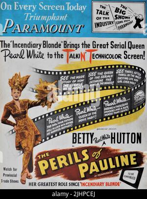 BETTY HUTTON als Silent Movie Serial Queen Pearl White in THE PERILS OF PAULINE 1947 Regisseur GEORGE MARSHALL nach einer Geschichte von P.J. Wolfson gowns Edith Head Paramount Pictures Stockfoto