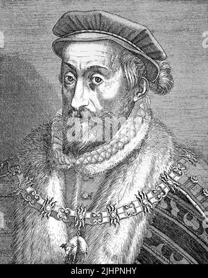Maximilian II (Geboren 31. Juli 1527, gestorben 12. Oktober 1576), war Kaiser des Heiligen Römischen Reiches und Erzherzog von Österreich von 1564 bis 1576, Maximilian II. (Geboren am 31. Juli 1527, gestorben am 12. Oktober 1576), war von 1564 bis 1576 Kaiser des Heiligen Römischen Reiches und Erzherzog von Österreich, historisch, digital restaurierte Produktion einer Originalvorlage aus dem 19. Jahrhundert, das Originaldatum nicht bekannt, Stockfoto