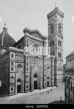 Historisches Foto (ca 1880) der Kathedrale von Florenz, Toskana, Italien / Historisches Foto des Doms von Florenz, Florenz, Toskana, Italien, Historisch, Digital restaurierte Reproduction einer Originalvorlage aus dem 19. Jahrhundert, das Originaldatum nicht bekannt, Stockfoto