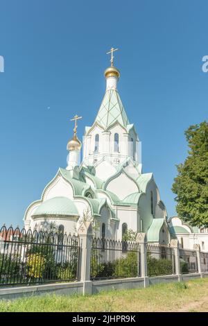 Die orthodoxe Allerheiligen-Kirche in Straßburg ist dem Moskauer Patriarchat angeschlossen. Elsass, Straßburg, Frankreich. Stockfoto
