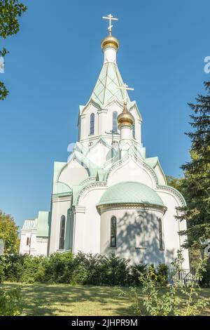 Die orthodoxe Allerheiligen-Kirche in Straßburg ist dem Moskauer Patriarchat angeschlossen. Elsass, Straßburg, Frankreich. Stockfoto