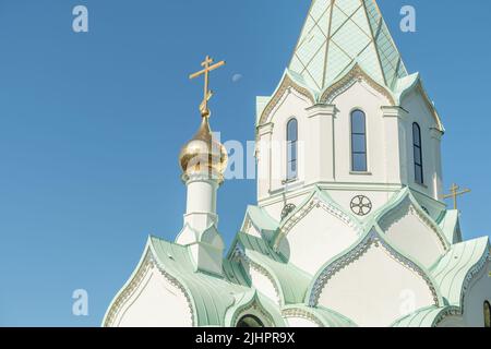 Die orthodoxe Allerheiligen-Kirche in Straßburg ist dem Moskauer Patriarchat angeschlossen. Elsass, Straßburg, Frankreich. Stockfoto