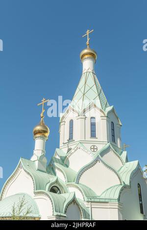 Die orthodoxe Allerheiligen-Kirche in Straßburg ist dem Moskauer Patriarchat angeschlossen. Elsass, Straßburg, Frankreich. Stockfoto