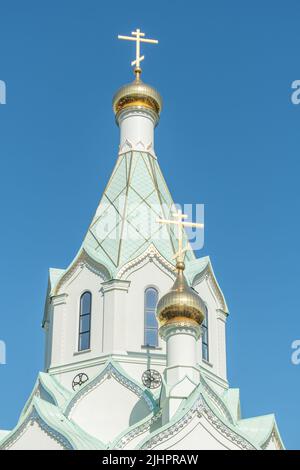 Die orthodoxe Allerheiligen-Kirche in Straßburg ist dem Moskauer Patriarchat angeschlossen. Elsass, Straßburg, Frankreich. Stockfoto