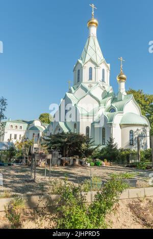 Die orthodoxe Allerheiligen-Kirche in Straßburg ist dem Moskauer Patriarchat angeschlossen. Elsass, Straßburg, Frankreich. Stockfoto