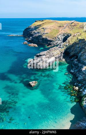 Tintagel Haven and Cliffs, North Cornwall, England, Europa Stockfoto