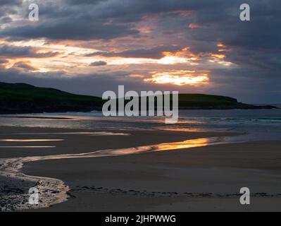 Armadale Beach bei Sonnenuntergang, Sutherland Stockfoto