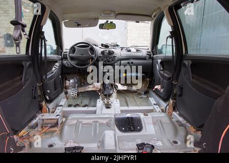 Tief Auto Tuning, demontiert Fahrzeug Innenraum Stockfotografie