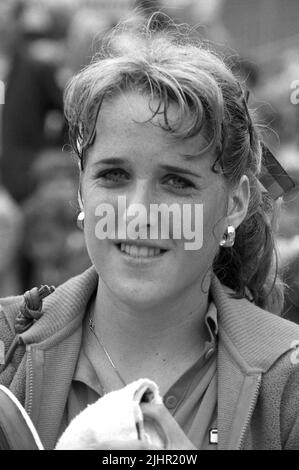 Porträt des amerikanischen Tennisspielers Tracy Austin, nach einem Spiel der French Open im Juni 1982. Stockfoto