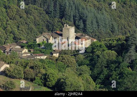 Frankreich, Gard (30) Saint-Martial, Village du Parc National des Cevennes, Massif de l'Aigoual / Frankreich, Gard Saint Martial, Dorf im Nationalpark Cevennes, Aigoual-Massiv Stockfoto