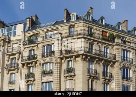 Frankreich, Region Ile de France, Paris, Montparnasse, 6. Arrondissement, Boulevard Raspail, Haussmanische Gebäude, Prestigeobjekte, Stockfoto