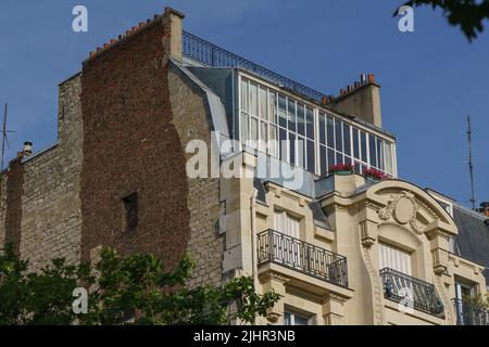 Frankreich, Region Ile de France, Paris, Montparnasse, 6. Arrondissement, Boulevard Raspail, Haussmanische Gebäude, Prestigeobjekte, Stockfoto