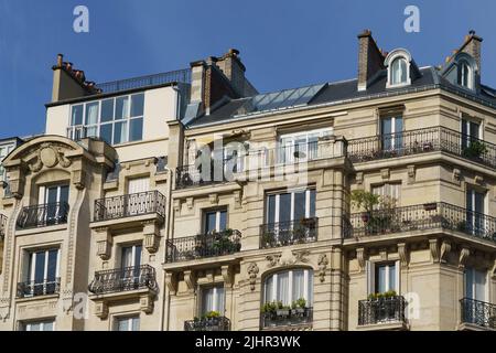 Frankreich, Region Ile de France, Paris, Montparnasse, 6. Arrondissement, Boulevard Raspail, Haussmanische Gebäude, Prestigeobjekte, Stockfoto